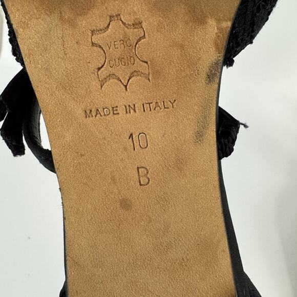 Isaac Mizrahi Black Lace Heels Sling Back Pointed Toe Women's Size 10 B Flat bow - Picture 12 of 12